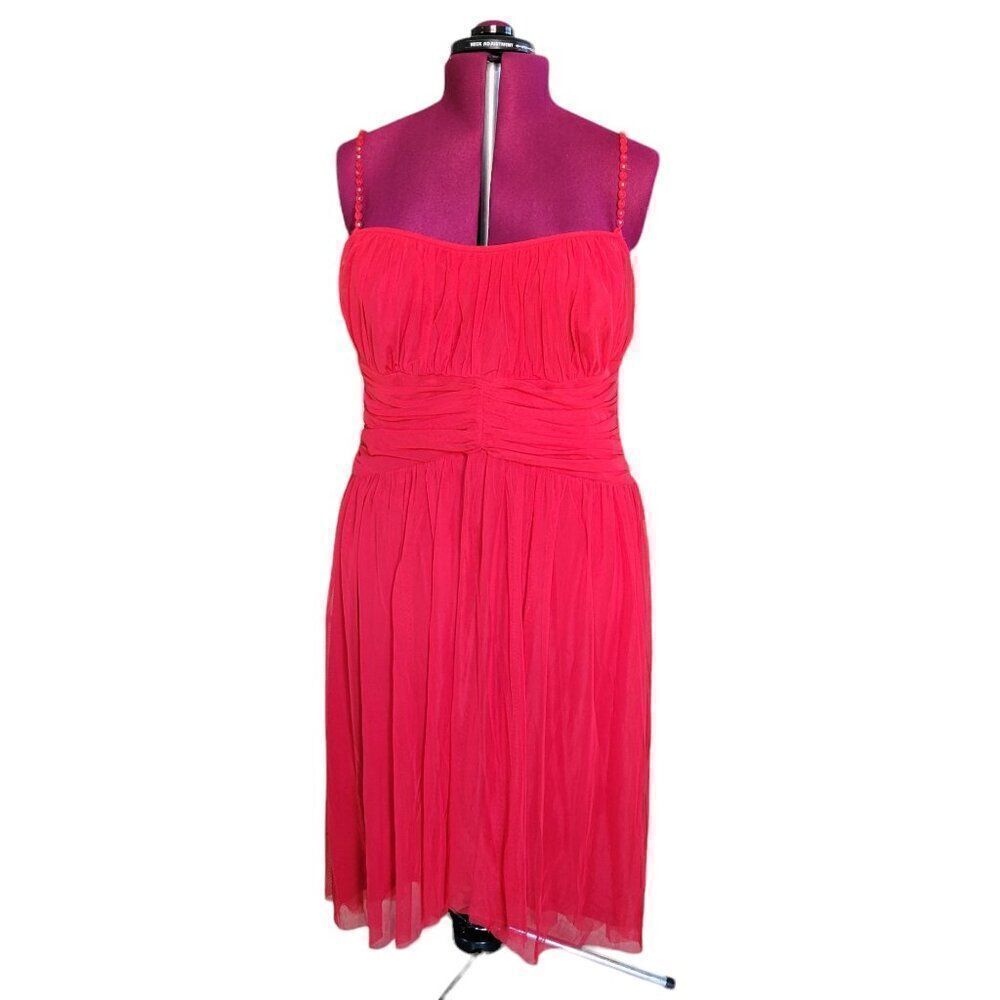 London Times Hi-Low Red Dress (Size 16W)